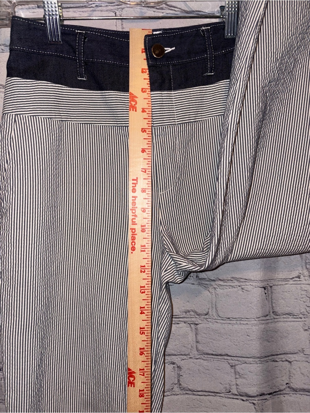 Jason Wu Seersucker & Denim Pants In Twilight Star White Size 2 Striped Modern - Picture 10 of 14